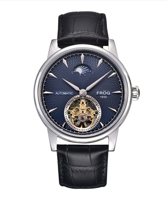 FROG HELIOS Navy 42 mm Leather Watch