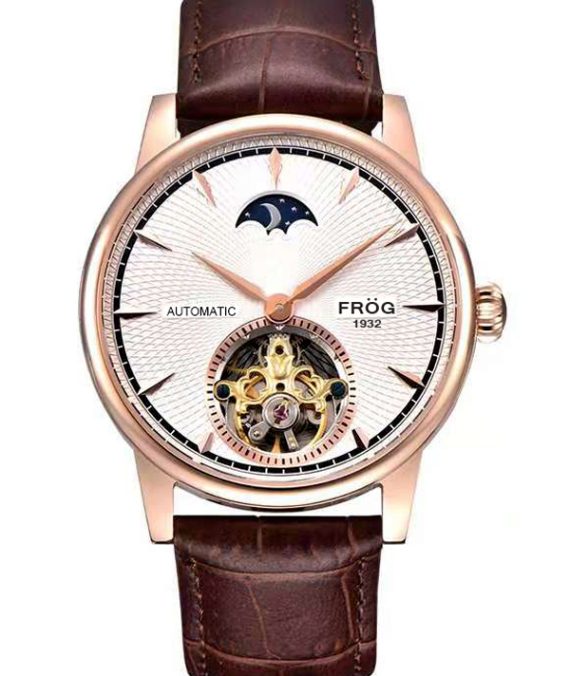 FROG HELIOS White 42 mm Leather Watch